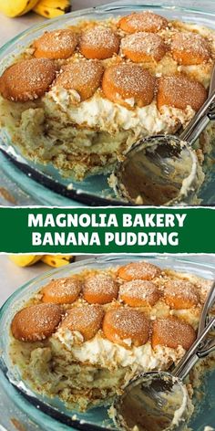 two pictures showing how to make the best banana pudding in the world, with text overlay