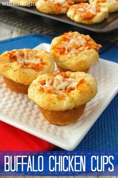 buffalo chicken cups on a white plate