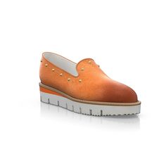 are handcrafted by individual order. Upper material is made by suede. Insole and lining materials - leather. Your new shoes will be handcrafted especially for you and delivered for free to your home or office in 1-2 weeks. Included option for free return and remake if the shoes do not fit.Only now all this is available at an exclusive price of $249.00.Proceed with you order now. Tassel Loafers, Yellow Orange, Slip Ons, New Shoes, Slip On Shoes, Order Now, In Italy, Loafers, Slip On