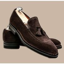 LeatherWear2016 on Storenvy Brown Suede Loafers, Tassel Shoes, Black Suede Shoes, Custom Design Shoes, Loafer Slippers, Moccasins Shoes, Leather Boot Shoes, Tassel Loafers, Suede Loafers