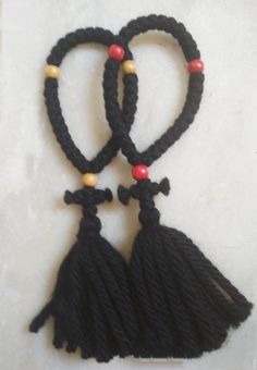 Classic greek christian pocket prayer rope 100% Wool 3 wooden beads in Brown / Red / Beige colour separated by 10 knots knotted cross with tassel For bless, protection and prayer Blessed on the lerics of Saints and Holy cross Anointed with myrrh / anointing oil Prayer with rosary, which is very helpful in concentrating the mind and pray with says following greetings: Lord Jesus Christ have mercy on me Traditional Black Rosary As Gift, Traditional Handmade Rosary For Blessing, Handmade Traditional Rosary For Blessing, Traditional Handmade Rosary, Anointing Oil Prayer, Have Mercy On Me, Pocket Prayer, Orthodox Prayers, Anointing Oil