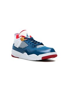 blue/white/red patent leather signature Jumpman motif contrasting panel detail contrasting panel detail round toe front lace-up fastening pull-tab at the heel branded insole rubber sole These styles are supplied by a premium sneaker marketplace. Stocking only the most sought-after footwear, they source and curate some of the most hard to find sneakers from around the world. Air Jordan 4 Sports Sneakers With Rubber Sole, Air Jordan 4 Sports Shoes With Rubber Sole, Air Jordan 4 Sports Shoes, Air Jordan 4 High-top Synthetic Sneakers, Air Jordan 4 High-top With White Sole, Air Jordan 4 White Sole High-top Synthetic, Air Jordan 4 Sports Shoes With White Sole, White Air Jordan 4 With Boost Midsole, Sporty Air Jordan 4 Synthetic Lace-up Shoes