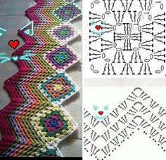 crochet patterns with hearts and arrows on them