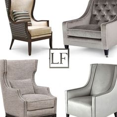 four different styles of chairs with the letters lf on them