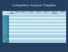 a table with some data on it and the words'competitive'written in blue