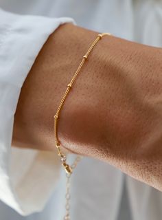 DELICATE BALL CHAIN BRACELET Ball Chain Bracelet, Chains Aesthetic, Delicate Gold Bracelet, Gold Bracelet Simple, Silver Chain Bracelet, Gold Bracelet Chain, Gold Plated Bracelets, Girly Jewelry, Braided Bracelets