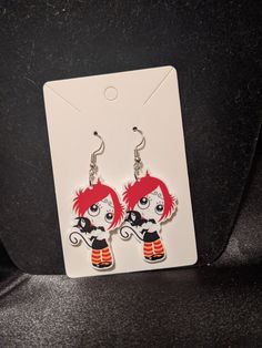 These cute little Ruby Gloom earrings are sure to delight any fan. Light weight. Megan Reed, Ruby Gloom, Red Head, Etsy Earrings Dangle, Fan Light, Phone Ring, Redheads, Beautiful Earrings, Jewelry Earrings Dangle