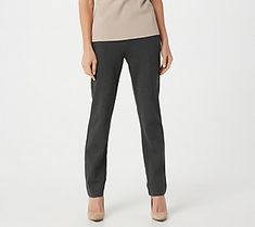 Jeans won't cut it. Skirt? No, thank you. These effortless ponte knit pants hit all the right notes with their vertical seam detail and comfortable flat elastic waistband. Say hello to your new favorite wardrobe staple. From Susan Graver.