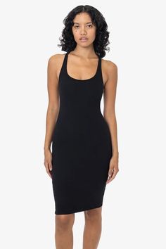 3386GD - Heavy 2x1 Rib Racerback Dress – Los Angeles Apparel Ribbed Stretch Bodycon Dress, Stretch Ribbed Bodycon Dress, Stretch Ribbed Elastane Bodycon Dress, Fitted Racerback Bodycon Dress For Spring, Spring Racerback Bodycon Dress, Seamless Stretch Elastane Bodycon Dress, Spring Bodycon Dress With Racerback, Stretch Seamless Bodycon Dress, Seamless Stretch Bodycon Dress