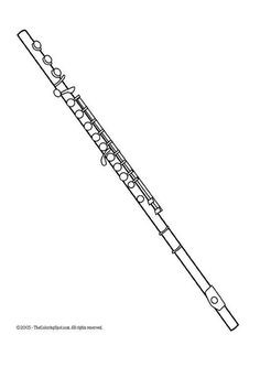 a black and white drawing of a flute