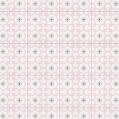 a pink and gray tile pattern with circles