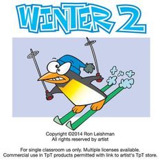 the flyer for winter 2012 shows a cartoon penguin skiing on skis with poles in his hand