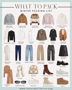 Winter packing list Cold Outfits Travel, Outfits For Trips Winter, Winter Outfit Travel Style, Fall Fashion Cold Weather, Travel Day Outfit Winter, Winter Work Trip Outfits, 10 Day Travel Wardrobe Winter, Cold Winter Outfits Japan, Washington Outfits Winter