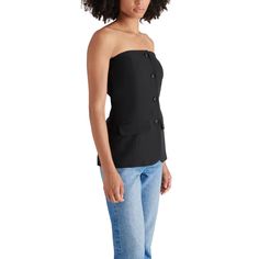 Steve Madden Emerald Top | Women's Tops | MILK MONEY Trendy Strapless Tube Top For Fall, Chic Fitted Bandeau Off-shoulder Top, Casual Strapless Off-shoulder Top, Versatile Fitted Tube Top For Spring, Casual Fitted Off-shoulder Strapless Top, Chic Strapless Tube Top For Fall, Chic Tops For Day Out, Fitted Strapless Top, Versatile Tube Top