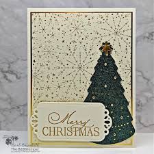 a card with a christmas tree on it