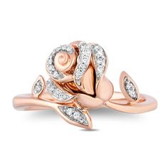 Crafted with precision and artistry, this Belle rose ring is a wearable work of art that celebrates the enduring charm of a classic fairy tale. The combination of 14K rose gold, sterling silver, and diamonds ensures a piece that is both timeless and captivating. Make a statement with this unique and breathtaking ring that symbolizes the magic of a fairy tale romance. 10 Carat Diamond Ring, 2 Carat Ring, Enchanted Disney, Enchanted Disney Fine Jewelry, Disney Fine Jewelry, Tiara Ring, Rose Ring, Diamond Cocktail Rings, Shop Engagement Rings