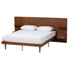 Baxton Studio Graham Mid-Century Modern Transitional Ash Walnut Finished Wood Queen Size Platform Storage Bed with Built-In Nightstands Organize Bedroom, Bed Frame Legs, Queen Size Storage Bed, Platform Storage Bed, Platform Storage, King Platform Bed, Platform Bed With Storage, Queen Platform Bed, Bedroom Essentials