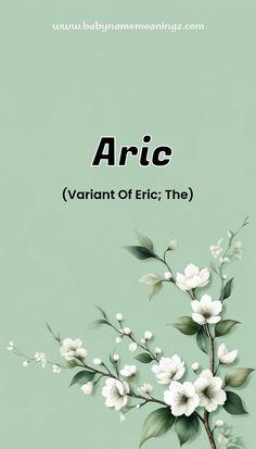 the words ariic are written in black and white on a green background with flowers