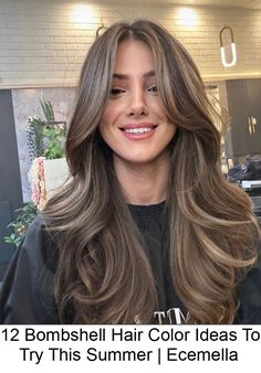 12 Bombshell Hair Color Ideas To Try This Summer | Ecemella #brown #hairstlye Hair For Brunettes, Bombshell Hair, Summer Blonde Hair, Black Hair Balayage, Dark Brunette Hair, March Wedding, Gorgeous Hair Color