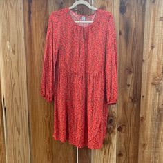 Never Worn Red Florals About 3/4 Length Sleeves Length Will Depend On Your Height Red 3/4 Sleeve Midi Dress For Fall, Red Midi Dress With 3/4 Sleeves For Fall, Flowy Red Midi Dress For Fall, Red Midi Dress With 3/4 Sleeves, Red 3/4 Sleeve Dress For Fall, Red 3/4 Sleeve Spring Dress, Red 3/4 Sleeve Dress For Spring, White Cami Dress, Navy Sundress