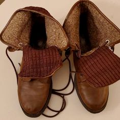 B.O.C. Lace Up Boots In Brown Leather. Like New, Never Worn Outside. Original Box Not Included. Lace Up Boots, Wool Sweaters, Shoe Laces, Brown Leather, Original Box, Matter, Casual Outfits, Like New, Lace Up