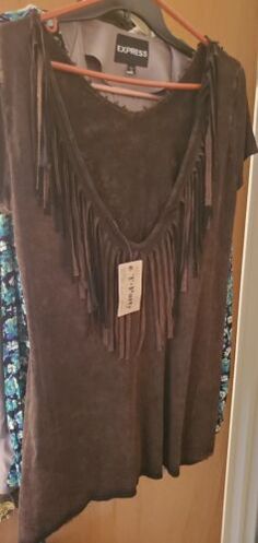 Find ideas๏ฟฝand inspiration for Free People Tea Party Top Size LARGE BOHO FRINGED TOP BROWN NWT, Fashion Women's Tops Brown Fringed Tops For Festival, Brown Fringe Tops For Festival, Brown Fringe Top For Festival, Brown Fringe Tops For Fall, Brown Fringe Top For Fall, Boho Fringe, Fringe Top, Party Tops, Fashion Tops