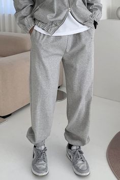 KOODING carries the latest FLYDAY joggers & sweatpants. KOODING is the global leading shopping website in providing authentic Korean fashion, beauty and lifestyle items, including clothing, cosmetics, shoes, accessories, and bags in affordable, fast, easy, and safe way. Trendy Gray Joggers For Leisure, Cotton Ankle-length Joggers For Leisure, Casual Sweatpants For Jogging, Trendy Gray Cotton Sweatpants, Basic Joggers With Pockets For Leisure, Basic Leisure Joggers With Pockets, Sweatpants For Men, Fire Fits, Korean Boy