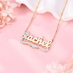 Material: Copper, 925 Sterling Silver. Color: Gold, White Gold. Chain Length: 14",16",18",20",22". Process: Gold Plated. Recipient: Women, Mom, Wife, Girl Friend, Children. Product Type: Personalized Jewelry. Gift Type: Necklace. Occasions: Valentine's Day, Mother's Day, Christmas, Birthday, etc. Necklace Type: Name Necklace.  Brand: Silviax Jewelry. White Nameplate Jewelry For Valentine's Day, White Name Necklaces For Valentine's Day, Silver Nameplate Necklace For Valentine's Day, White Name Necklace For Valentine's Day, White Nameplate Necklace For Valentine's Day, White Nameplate Necklace, Valentine's Day White Necklace With Custom Name, Valentine's Day White Sterling Silver Name Necklace, 3d Name