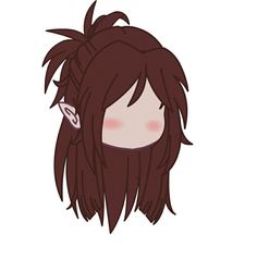 a drawing of a girl with long brown hair and an earring on her head