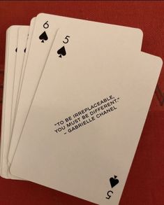 four playing cards with the words to be replapseable, you must be dissected