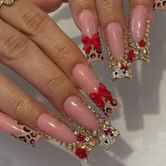 Super Cute And Stylish Ships In 5-10 Business Days Coffin Bling Nails Designs, Teal And Gold Glitter Nails, Long Nails For Birthday, Black Mini French Tip Nails, Pink Holiday Nails Acrylic, Gold Hello Kitty Nails, Blinged Out Christmas Nails, Buchona Christmas Nails, Fall Nail With Leaves