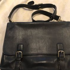 Beautiful, Rare Unisex Black Leather Briefcase. Soft Padded Interior For Tablet Or Laptop. Lots Of Pockets And Compartments. Black Briefcase, Black Leather Briefcase, Bags Coach, Lots Of Pockets, Laptop Bags, Leather Briefcase, Laptop Bag, Coach Bags, Black Leather