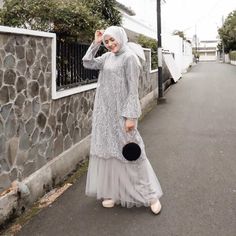 Model Brukat, Lace Dress Outfit, Model Gamis