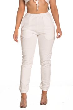 Jogger Pants White Top Sold Separately High Waist Has Stretch Model Is Wearing A Size Small 100% Cotton Pants White, Guinea Bissau, Mozambique, White Top, White Tops, Jogger Pants, Brunei, High Waist, High Waisted