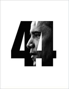 obama's face is shown with the number four in black on a white background