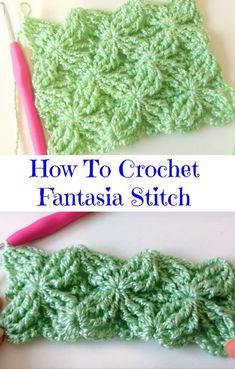 the crochet fantasia stitch is being worked on