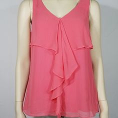 Ladies/Juniors Ruffled Sleeveless Blouse Cupio Brand Pink / "Cotton Candy" Size Medium (Please Refer To Measurements Below) Brand New With Tags! No Flaws. Would Make A Great Gift! Shell: 100% Polyester; Lining: 100% Viscose Measurements Lying Flat: Bust (Pit To Pit): 18 Inches. Length: 25.5 Inches. Classy Blouses, Lace Bell Sleeve Top, Cream Lace Top, White Short Sleeve Blouse, Blue Floral Blouse, Balloon Sleeve Blouse, Floral Sleeveless Top, Pink Cotton Candy, Tunic Tank Tops