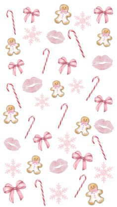 #pink #christmas #snowflake #gingerbread #candycane #wallpaper #lockscreen #cute #holidays Pink Candycane Wallpaper, Pink Gingerbread Background, Xmas Pink Wallpaper, Pink Wallpaper Iphone Christmas, Cute Pink Wallpaper Christmas, Wallpaper For Ipad Christmas, Gingerbread Lockscreen, Pink Merry Christmas Wallpaper, Girly Christmas Wallpaper Iphone