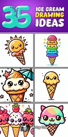 ice cream drawing ideas for kids and adults to draw on the app store's website