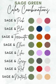 the sage green color combinations chart