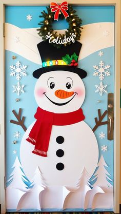 Looking to create festive Christmas door decorations? Discover easy DIY ideas that busy moms can make to bring holiday cheer to any door. Simple Christmas Door Decorations, Easy Christmas Door Decorations, Holiday Classroom Door Decorations, Holiday Classroom Doors, Christmas Doorway Decorations, Christmas Dorm, Diy Christmas Door Decorations