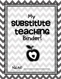 a teacher's binder with the words, my subsite teaching binder