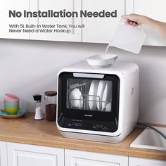 The COMFEE’ Portable Mini Dishwasher Countertop 5 L is perfect for small kitchens, apartments, RVs, and dorms.
Its 5L built-in water tank requires no plumbing, while 6 washing programs and 192°F high-temp cleaning ensure spotless, sanitized dishes. With 360° dual spray technology, an air refresh function, and an eco-friendly design, this compact dishwasher saves water, energy, and space.
Upgrade your kitchen with this portable, efficient, and powerful cleaning solution!
Kitchen Essentials. Touch Panel, Household Supplies