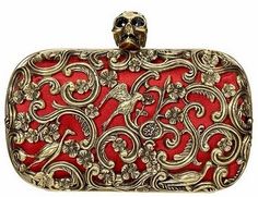 Alexander McQueen Red Skull Skull Handbags, Red Handbags, Brown Handbags, Uk Style, Mc Queen, Brown Hand