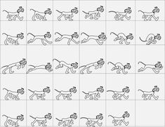 an image of different types of monkeys in the same pattern, each with their own line drawing