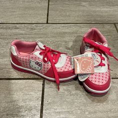 Nwt Sanrio Hello Kitty Size 22.0 Us 6 Shoe Sneakers Cute Sports Sneakers With Round Toe, Cute Round Toe Sports Sneakers, Cute Synthetic Sneakers For Sports, Cute Non-slip Sneakers For School, Cute Non-slip Synthetic Sneakers, Sanrio Shoes, Coquette School, Acubi Fashion, Sanrio Pink