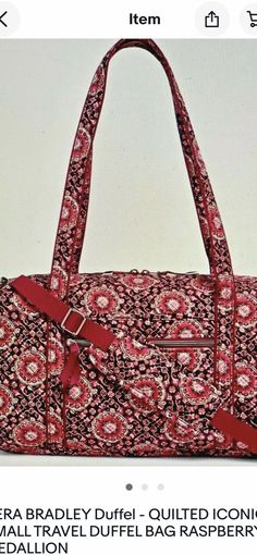 VERA BRADLEY Duffel - QUILTED ICONIC SMALL DUFFEL BAG RASPBERRY MEDALLION NWT. New still in plastic with tags See description for details No trolley strap. Great size for overnight travel Vera Bradley Annual Outlet Sale, Vera Bradley Duffel, Vera Bradley Travel Bag, Polygel Nails, Travel Duffle, Duffel Bag, Vera Bradley, Travel Bag, Ted Baker Icon Bag