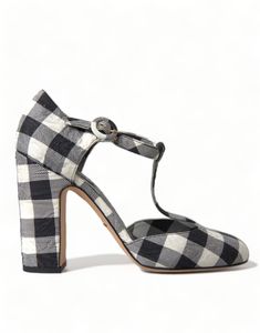 Dolce & Gabbana Black White Gingham Brocade Mary Janes Shoes Retro Silhouette, Mary Janes Shoes, Summer Picnics, Dolce Gabbana Shoes, Strap Pumps, Mary Jane Heels, Dolce E Gabbana, Mary Jane Shoes, Dolce & Gabbana