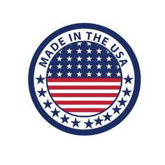 the made in the usa seal with stars and stripes on it's back side