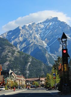 a town with mountains in the background